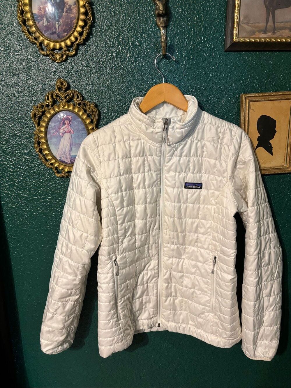Patagonia Nano Puff Jacket Womens Medium White Gorpcore Outdoors Hiking
